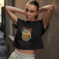 Portakal Baskılı Crop T-shirt