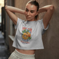 Portakal Baskılı Crop T-shirt