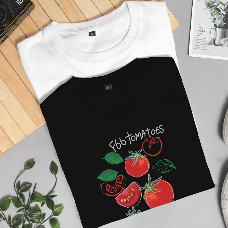 Domates Baskılı Crop T-shirt