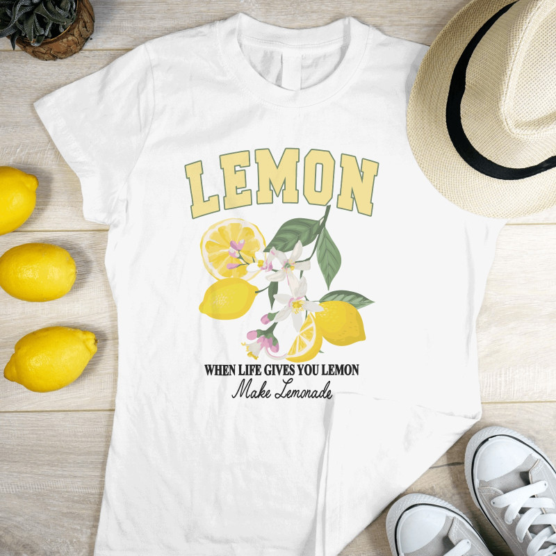 Limon Baskılı Crop T-shirt